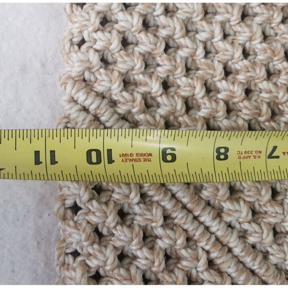 Purse Hobo shoulder Crochet Woven large macramé‎ knotted wood bead closure - Picture 8 of 8